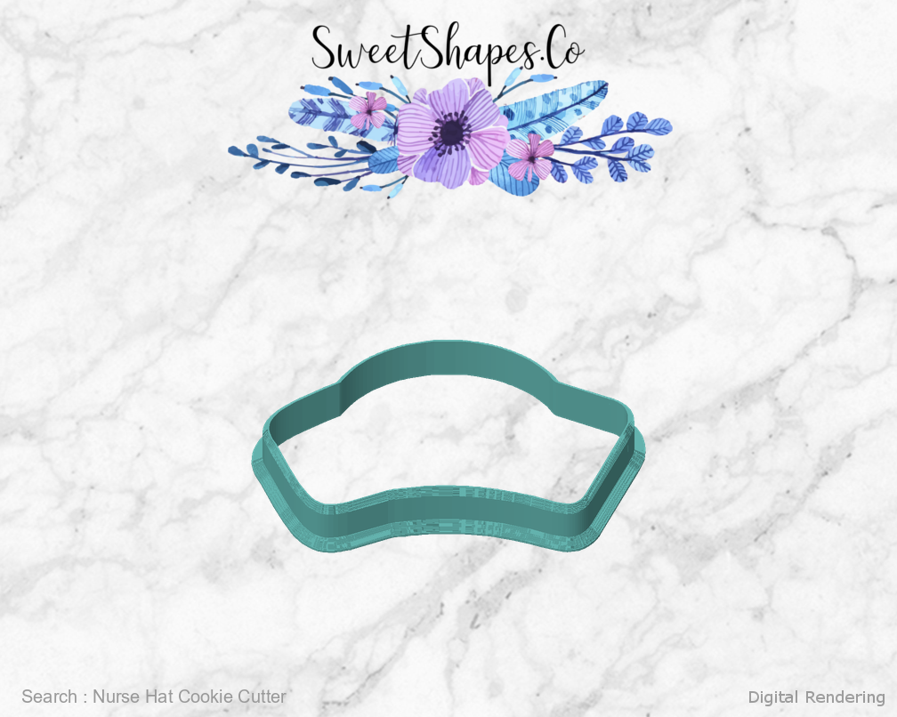 Nurse Hat Cookie Cutter — front view