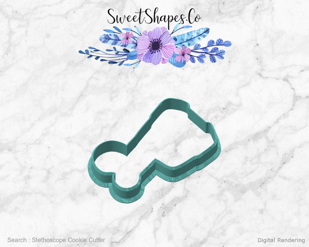 Stethoscope Cookie Cutter — angled front view