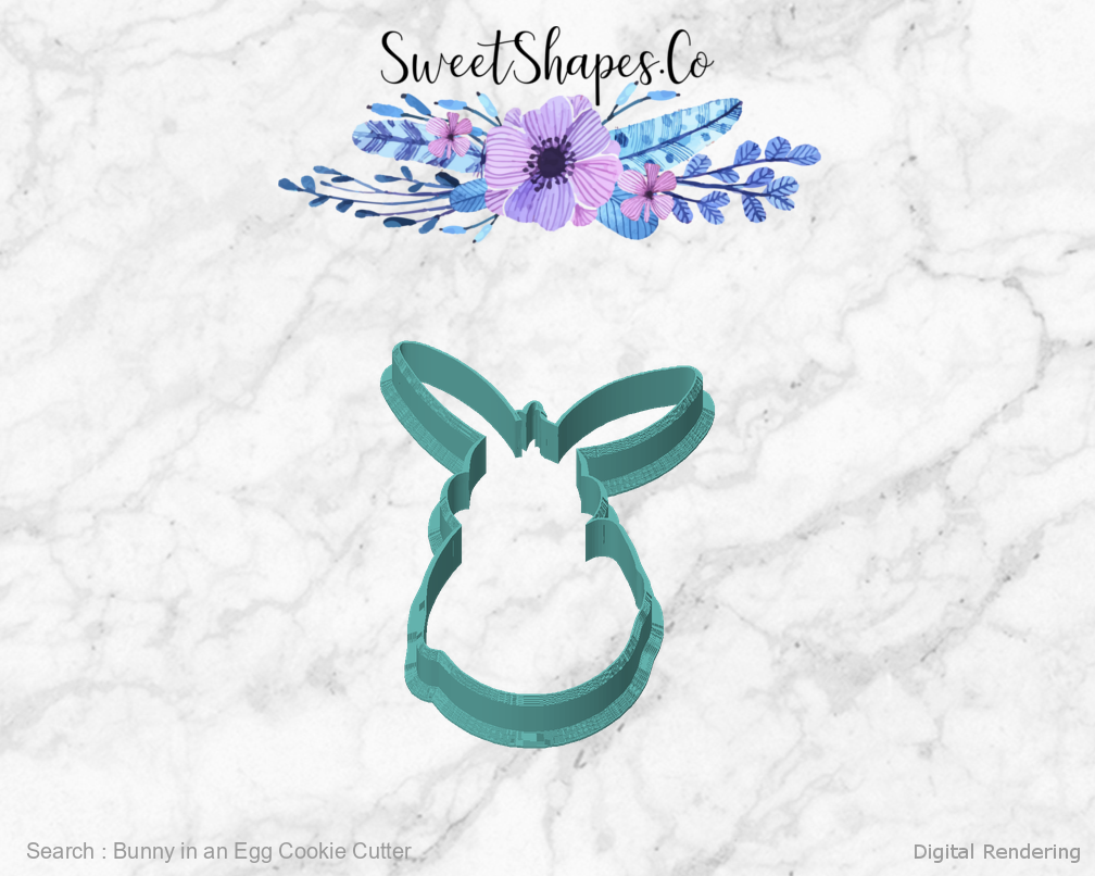 Bunny in an Egg Cookie Cutter — front view