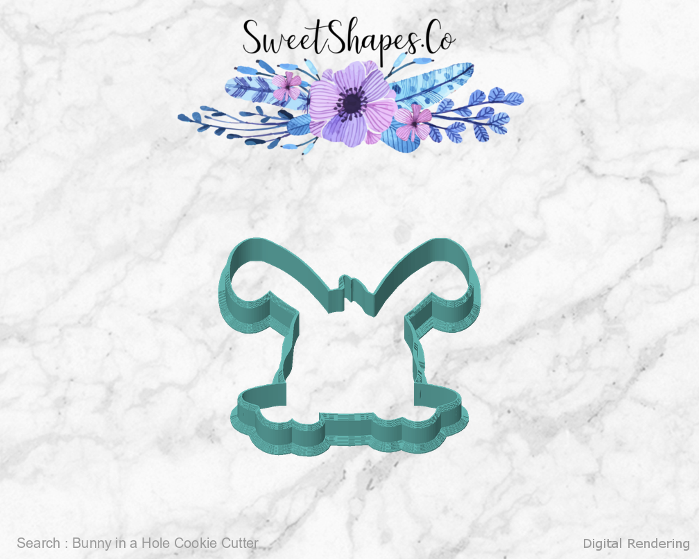 Bunny in a Hole Cookie Cutter — front view