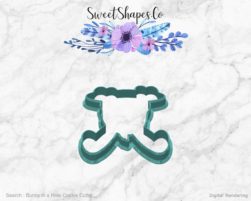 Bunny in a Hole Cookie Cutter — back view