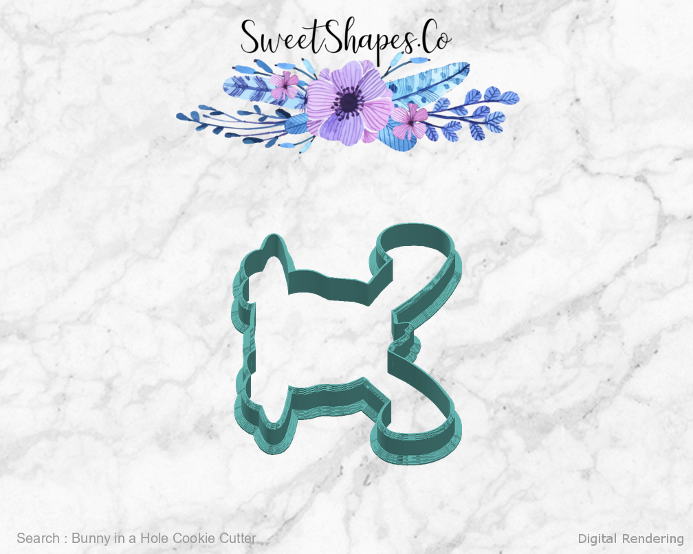Bunny in a Hole Cookie Cutter — right view