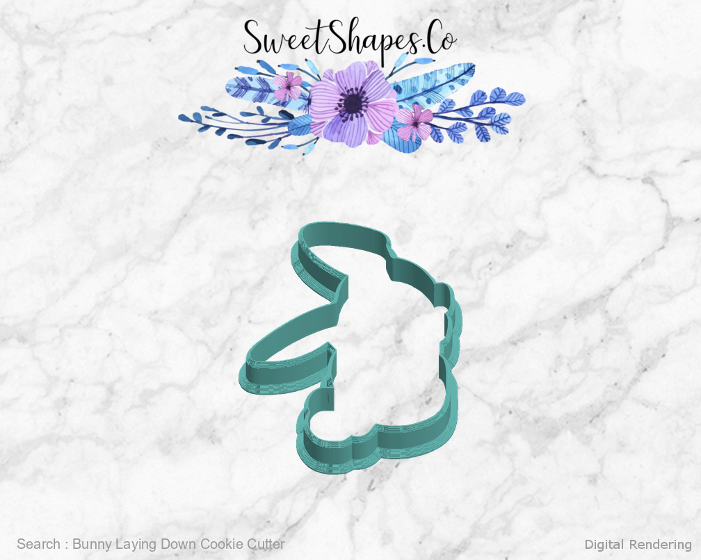 Bunny Laying Down Cookie Cutter — left view