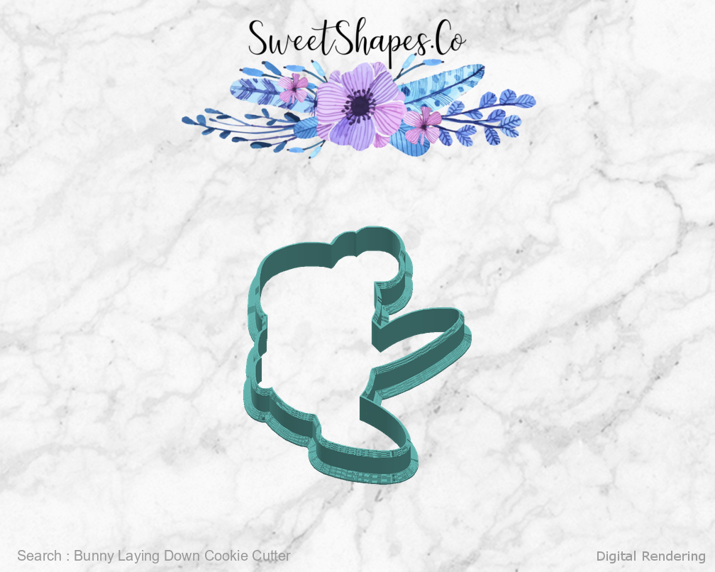 Bunny Laying Down Cookie Cutter — right view