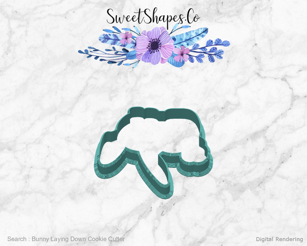 Bunny Laying Down Cookie Cutter — back view