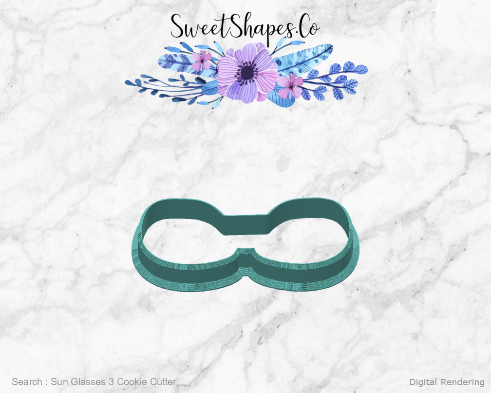 Sun Glasses 3 Cookie Cutter — back view