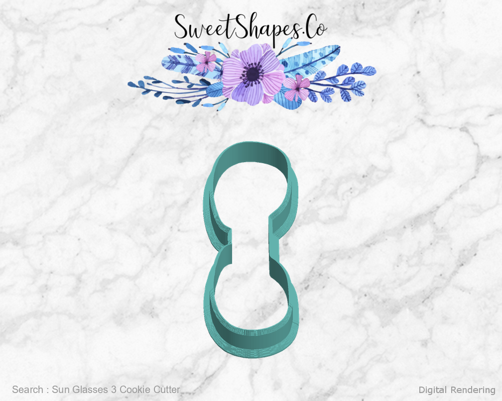 Sun Glasses 3 Cookie Cutter — left view