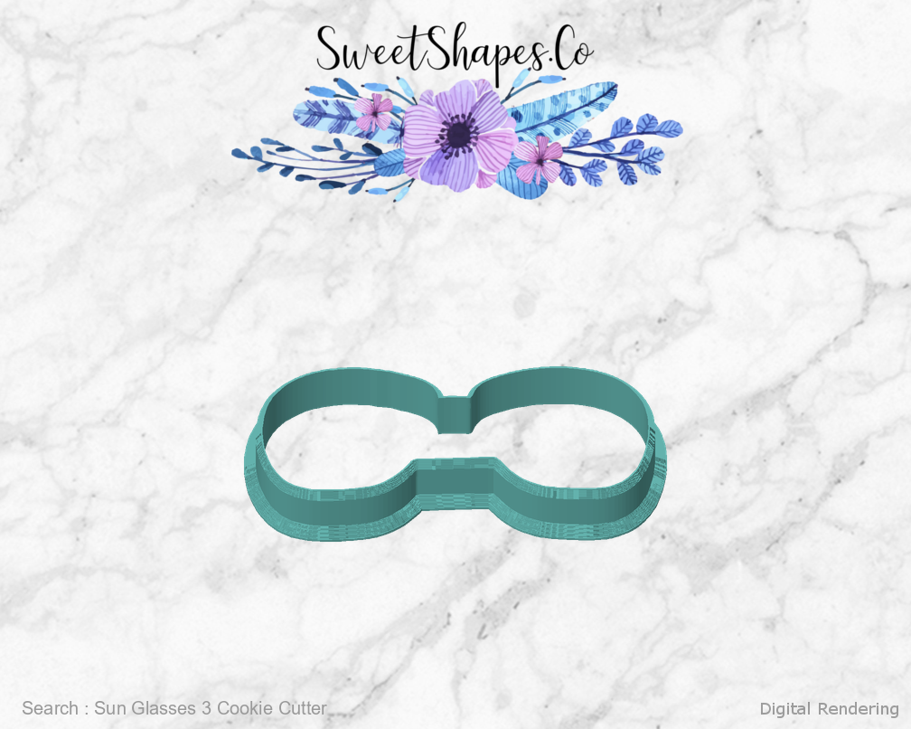 Sun Glasses 3 Cookie Cutter — front view