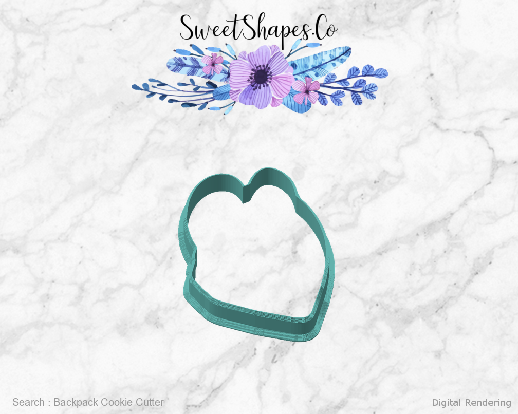Backpack Cookie Cutter — angled front view