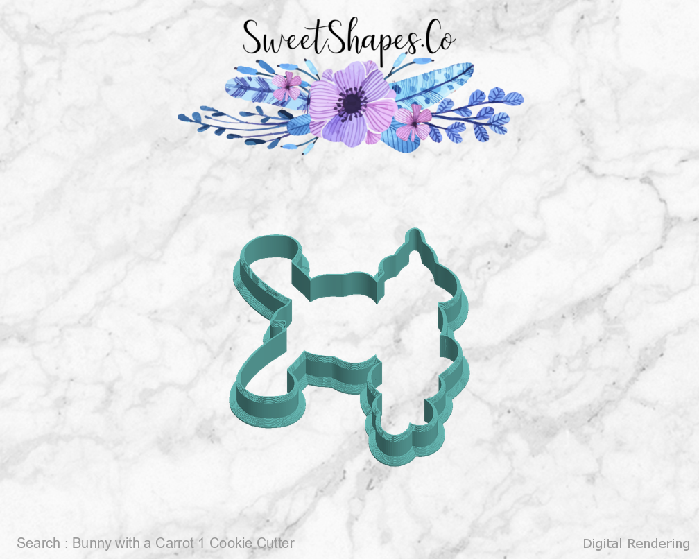 Bunny with a Carrot 1 Cookie Cutter — left view
