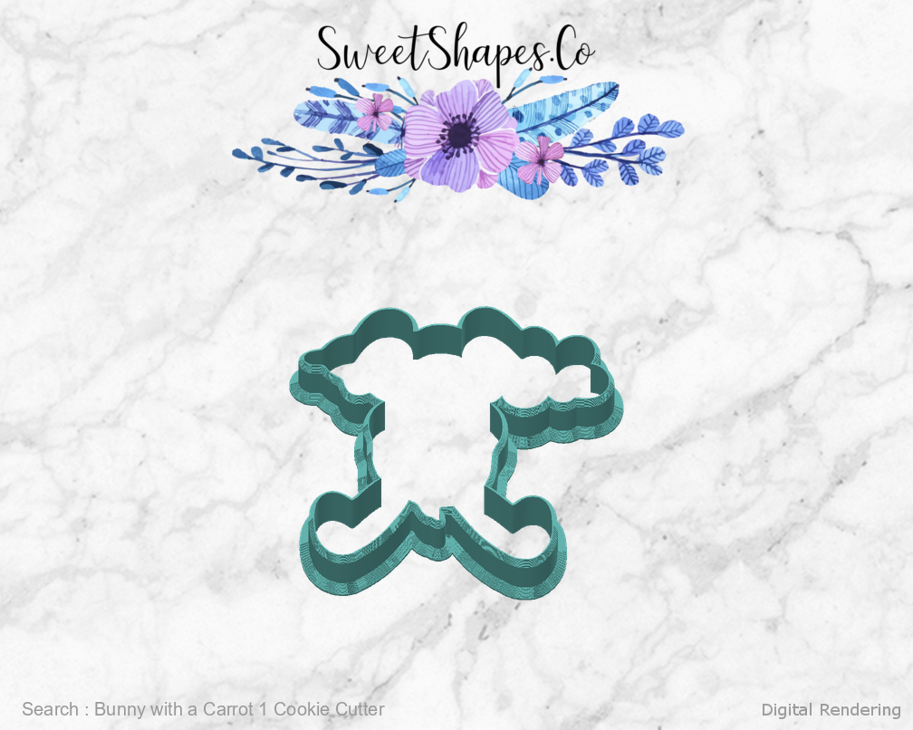 Bunny with a Carrot 1 Cookie Cutter — back view