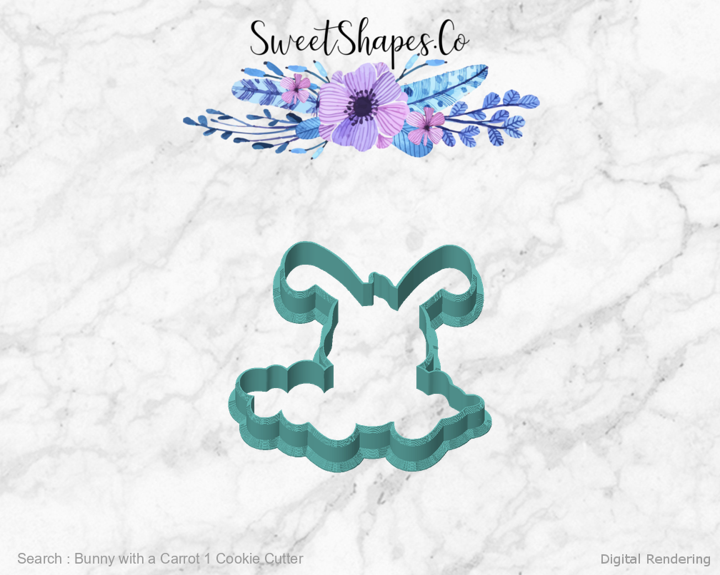 Bunny with a Carrot 1 Cookie Cutter — front view