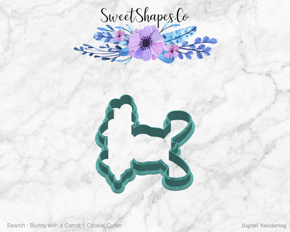 Bunny with a Carrot 1 Cookie Cutter — right view