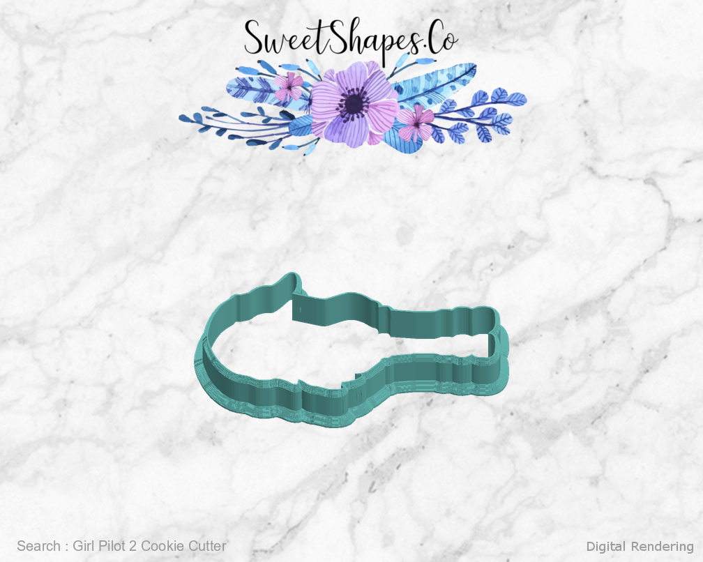 Girl Pilot 2 Cookie Cutter — left view