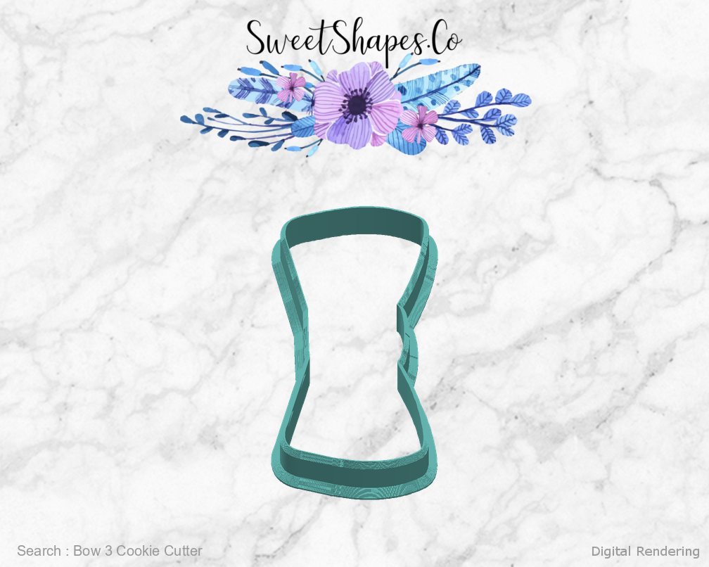 Bow 3 Cookie Cutter — right view