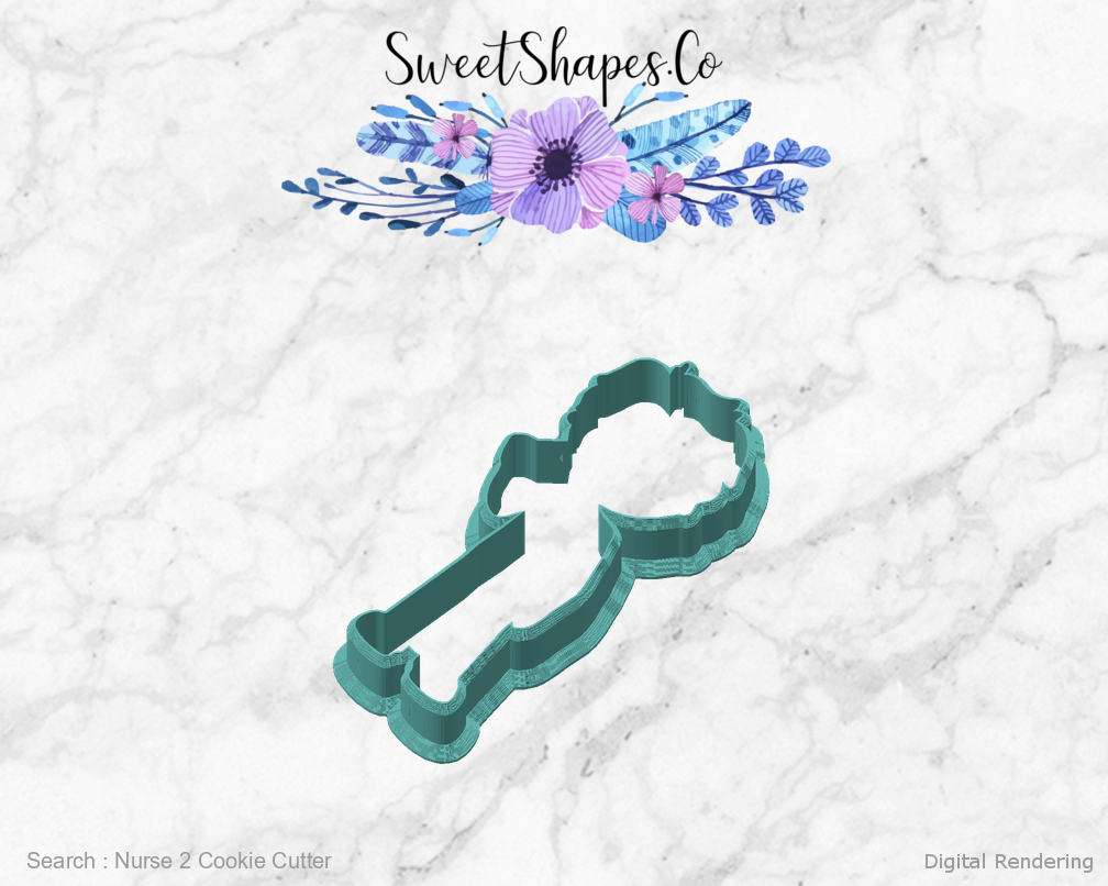 Nurse 2 Cookie Cutter — angled front view