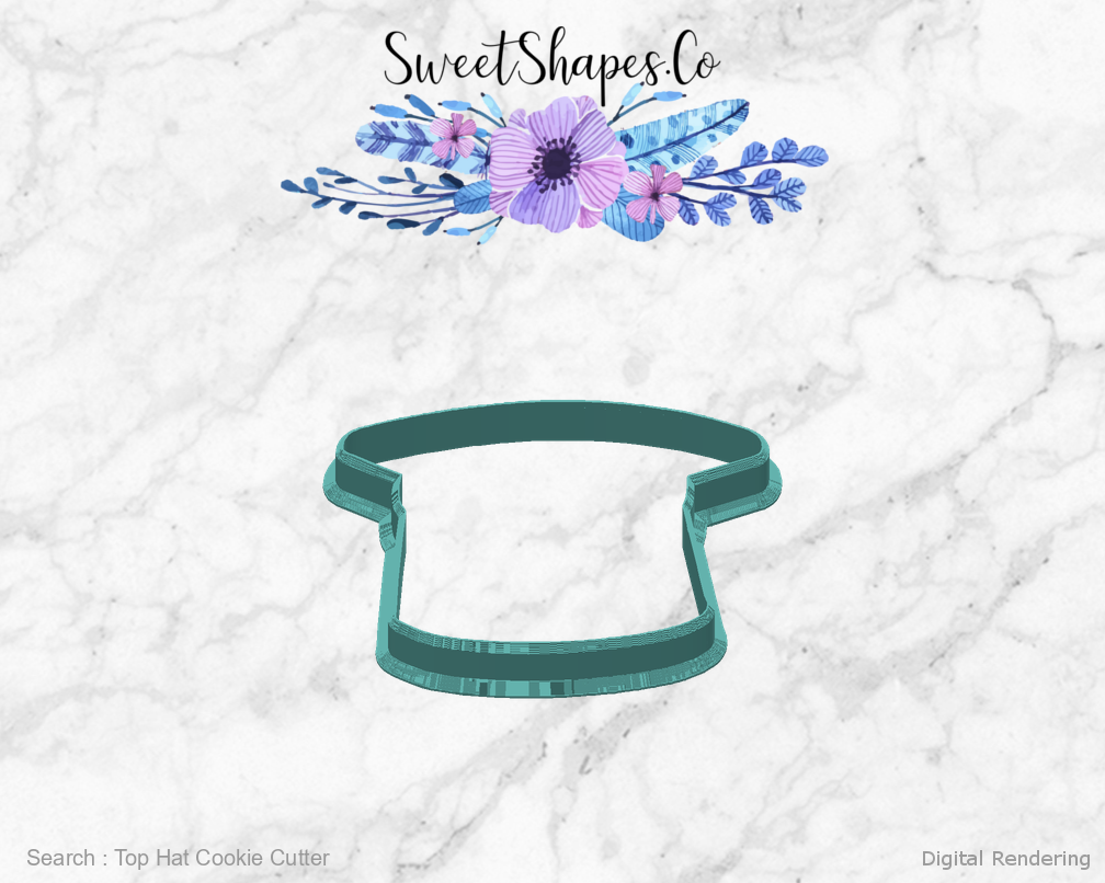 Top Hat Cookie Cutter — back view