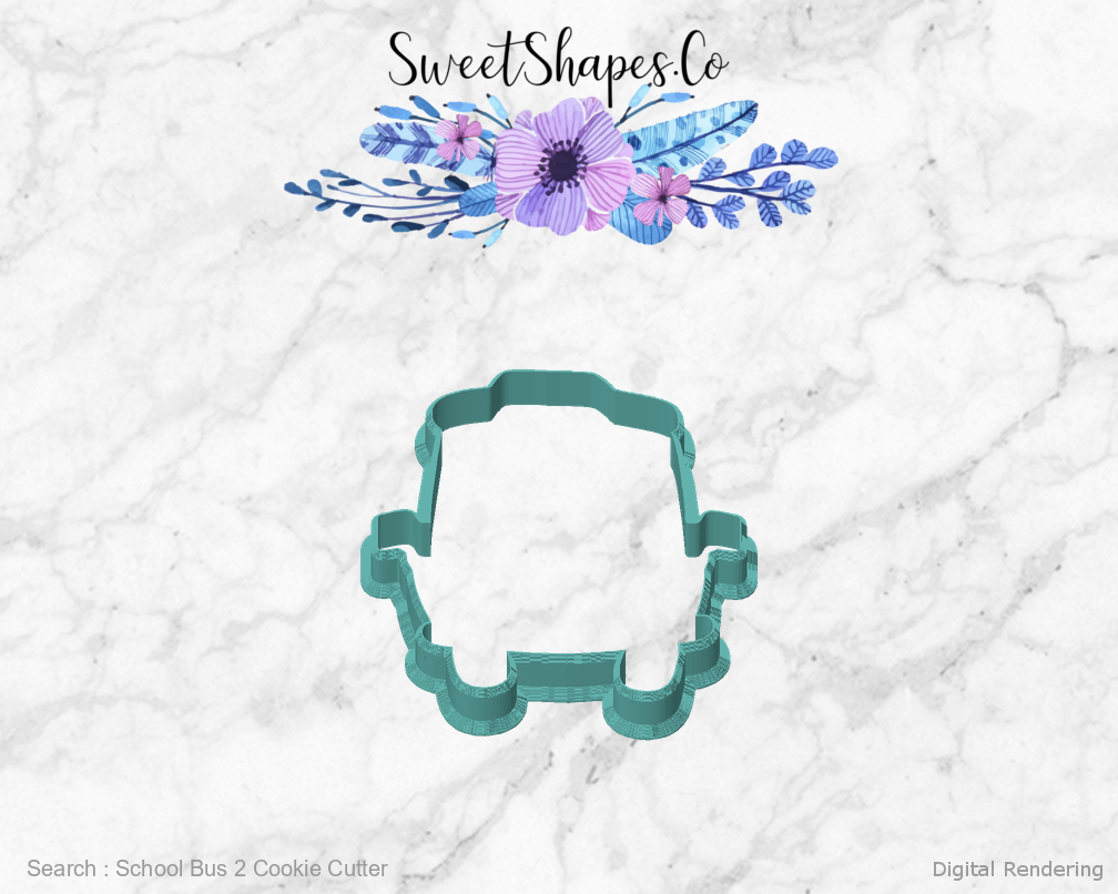 School Bus 2 Cookie Cutter — front view