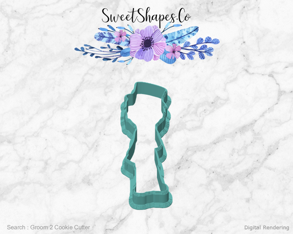 Groom 2 Cookie Cutter — front view