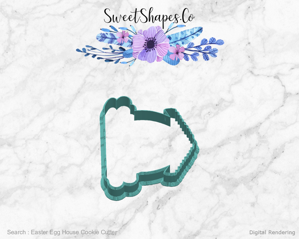 Easter Egg House Cookie Cutter — right view