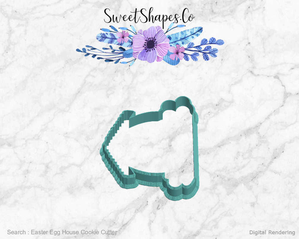 Easter Egg House Cookie Cutter — left view