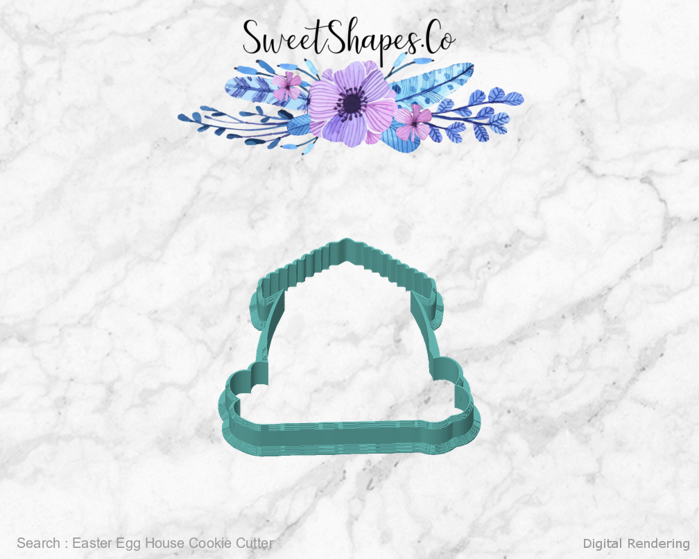 Easter Egg House Cookie Cutter — front view