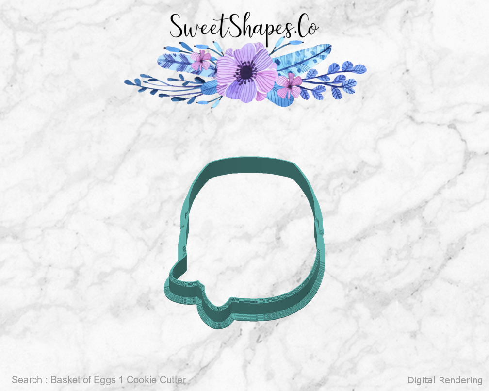 Basket of Eggs 1 Cookie Cutter — back view