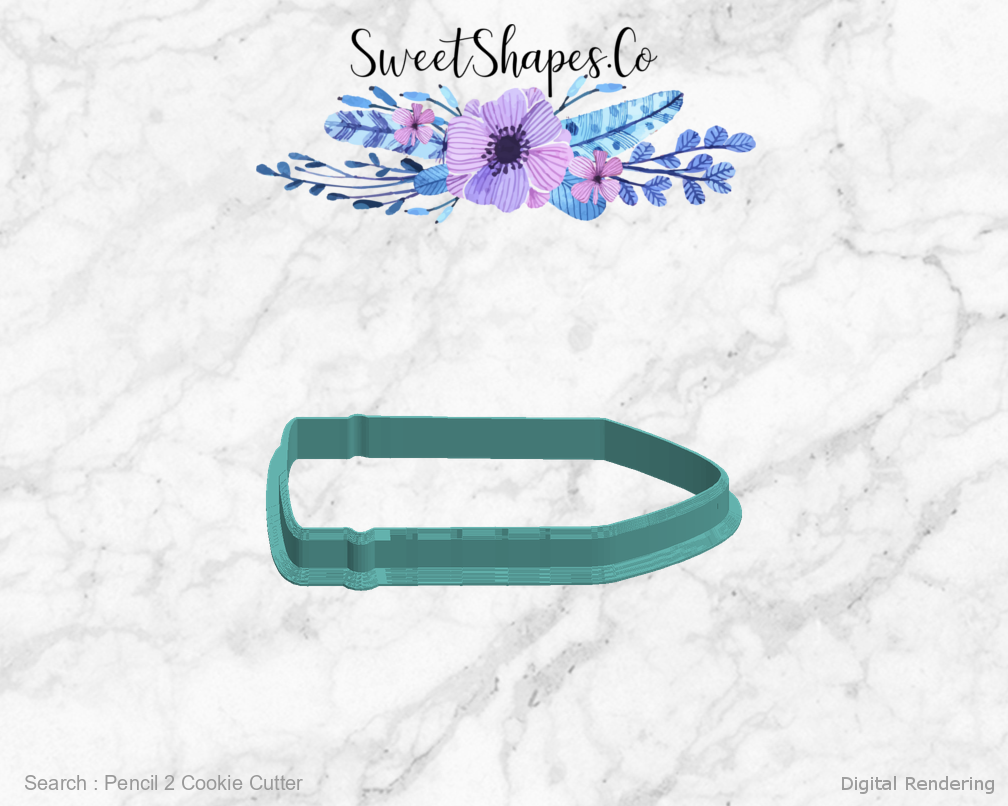 Pencil 2 Cookie Cutter — left view