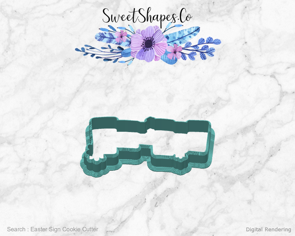 Easter Sign Cookie Cutter — back view