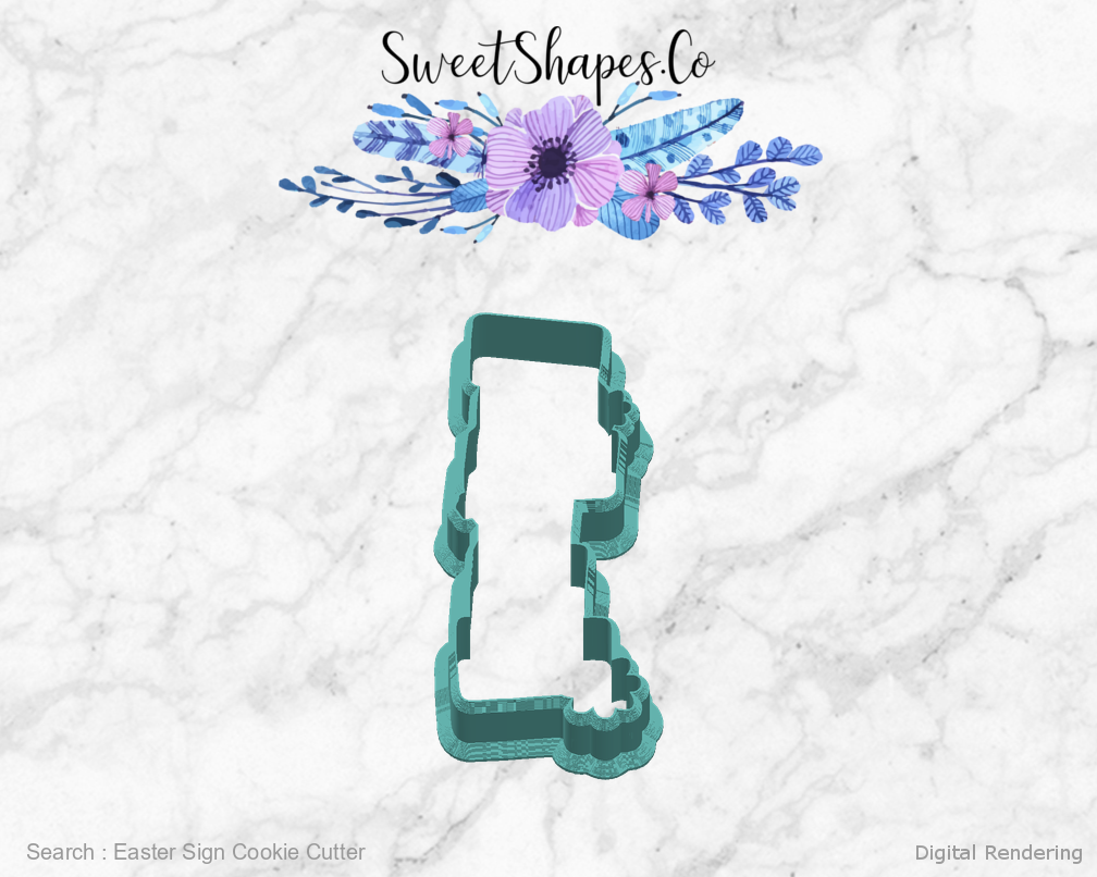 Easter Sign Cookie Cutter — right view