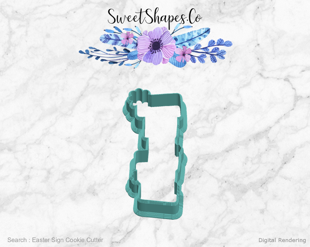 Easter Sign Cookie Cutter — left view