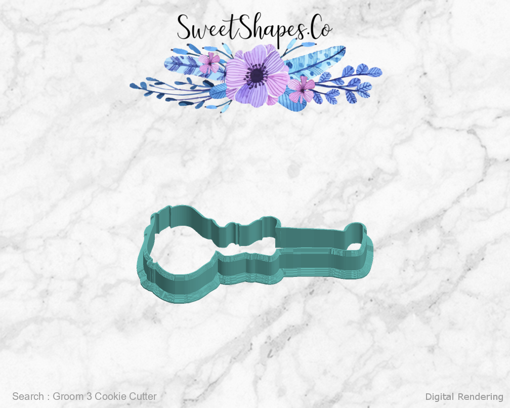 Groom 3 Cookie Cutter — left view