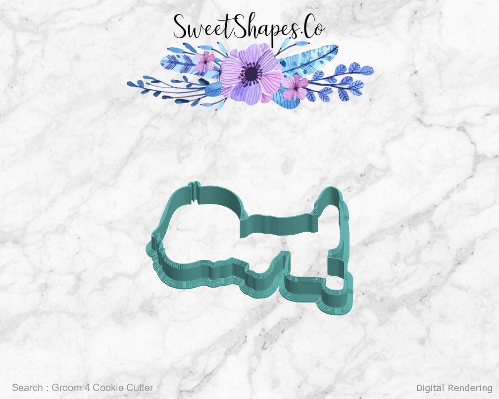 Groom 4 Cookie Cutter — left view