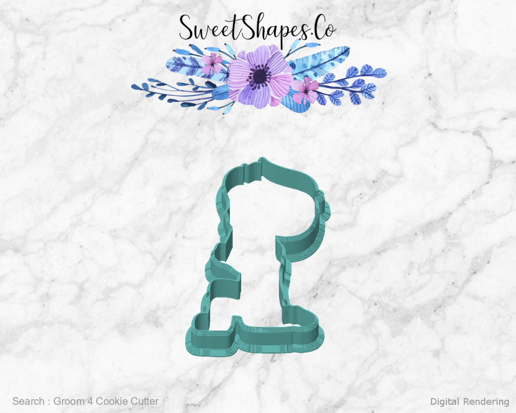 Groom 4 Cookie Cutter — front view
