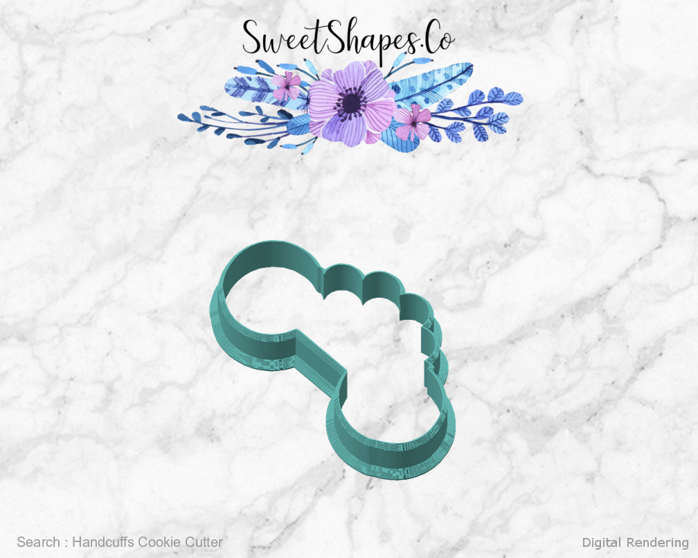 Handcuffs Cookie Cutter — angled front view