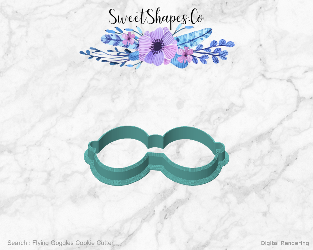 Flying Goggles Cookie Cutter — front view