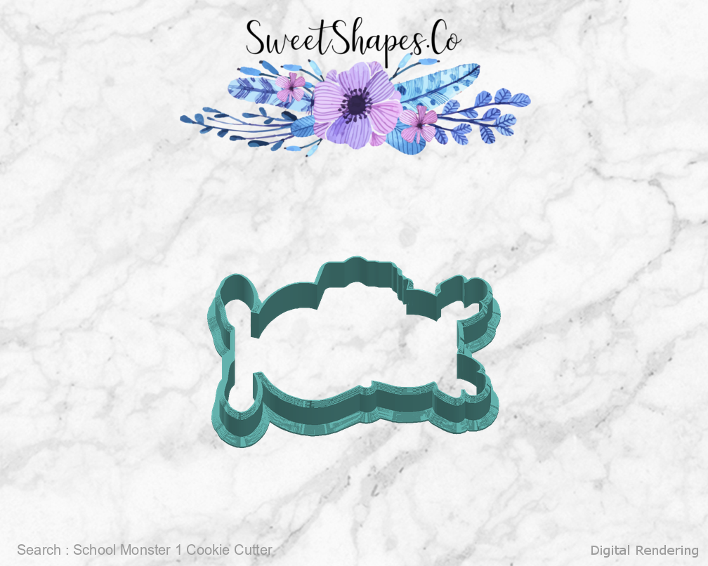 School Monster 1 Cookie Cutter — right view