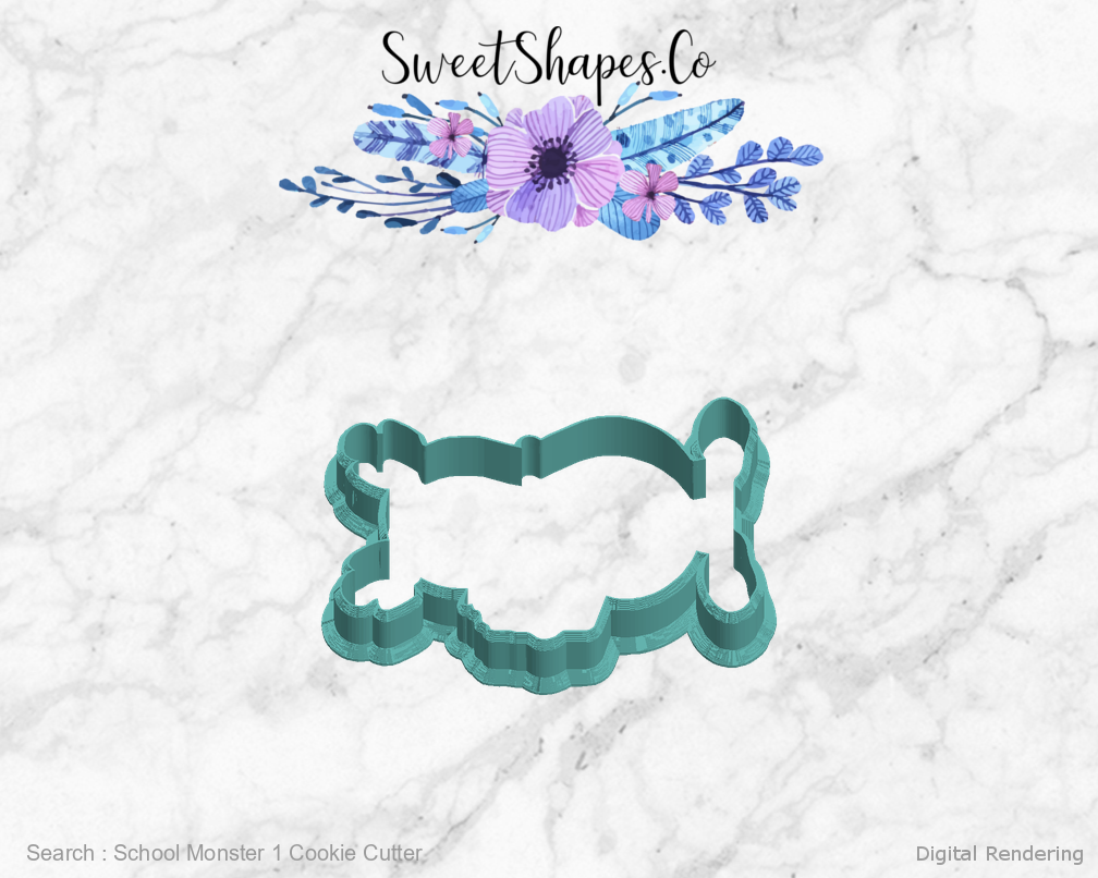 School Monster 1 Cookie Cutter — left view