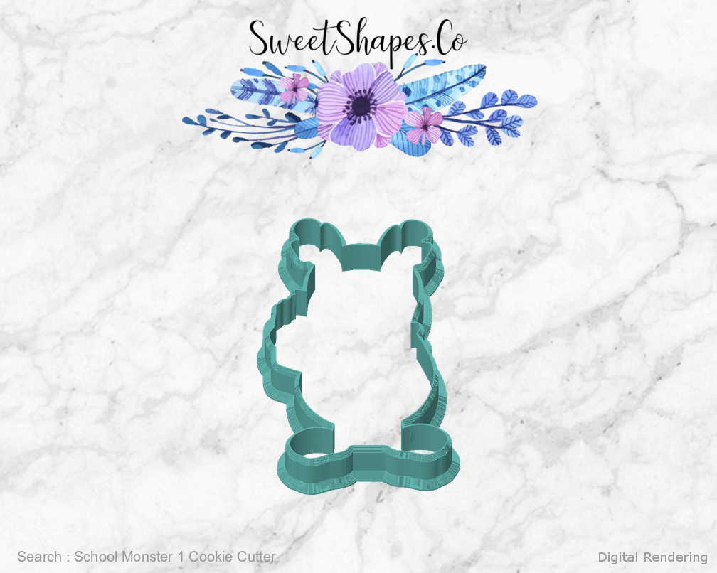 School Monster 1 Cookie Cutter — front view