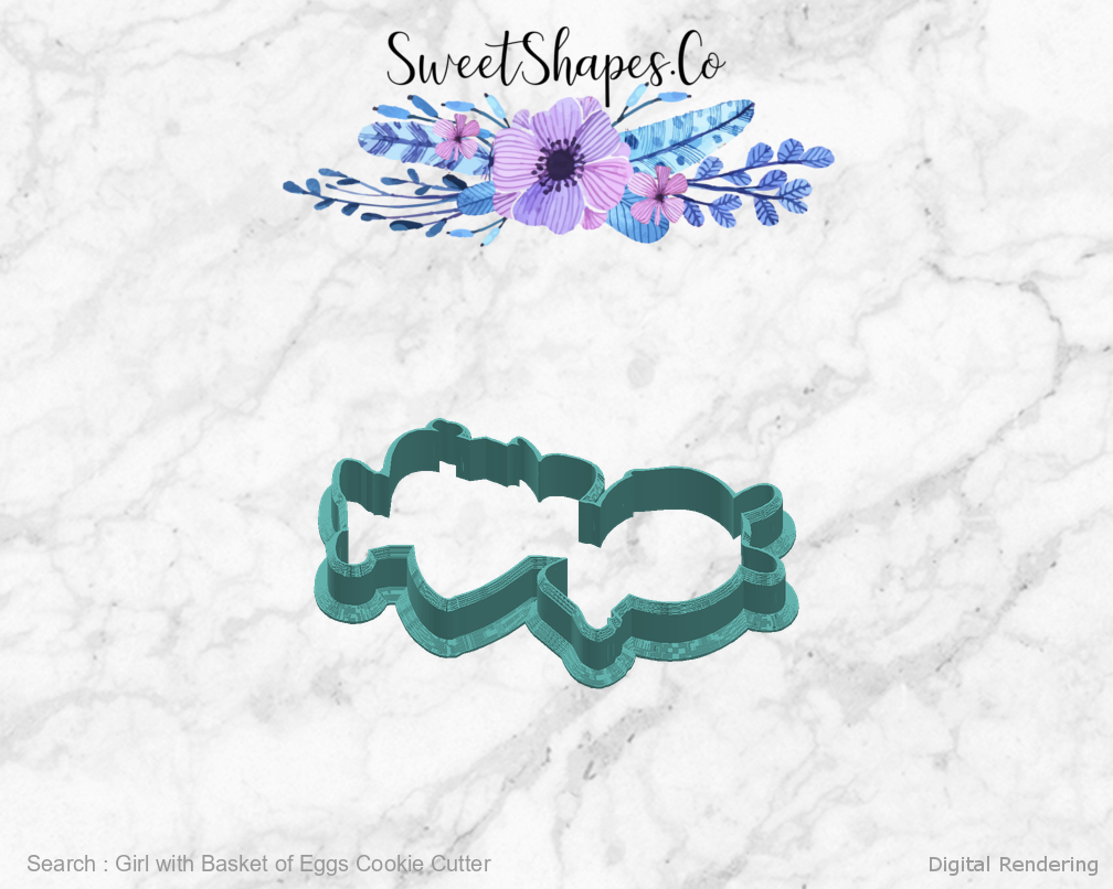Girl with Basket of Eggs Cookie Cutter — right view