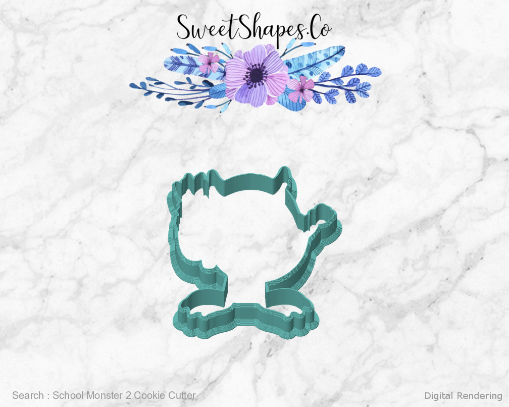School Monster 2 Cookie Cutter — front view