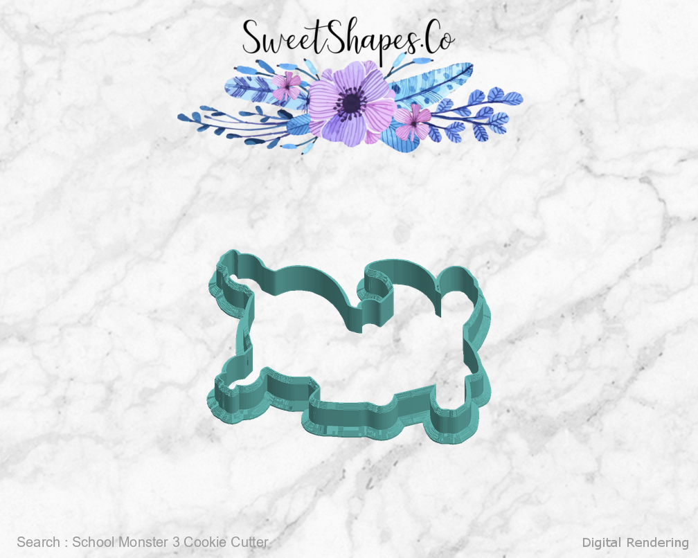 School Monster 3 Cookie Cutter — left view