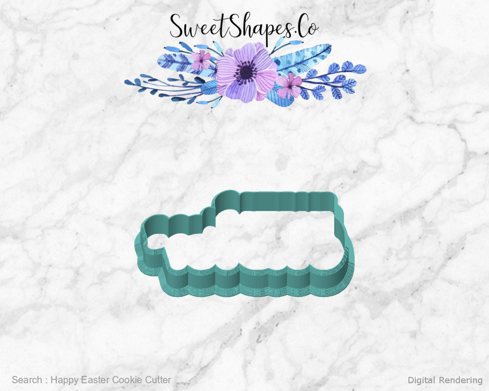 Happy Easter Cookie Cutter — front view