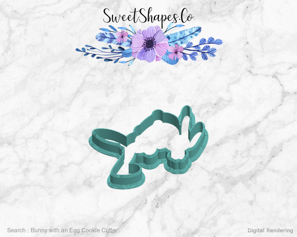 Bunny with an Egg Cookie Cutter — left view