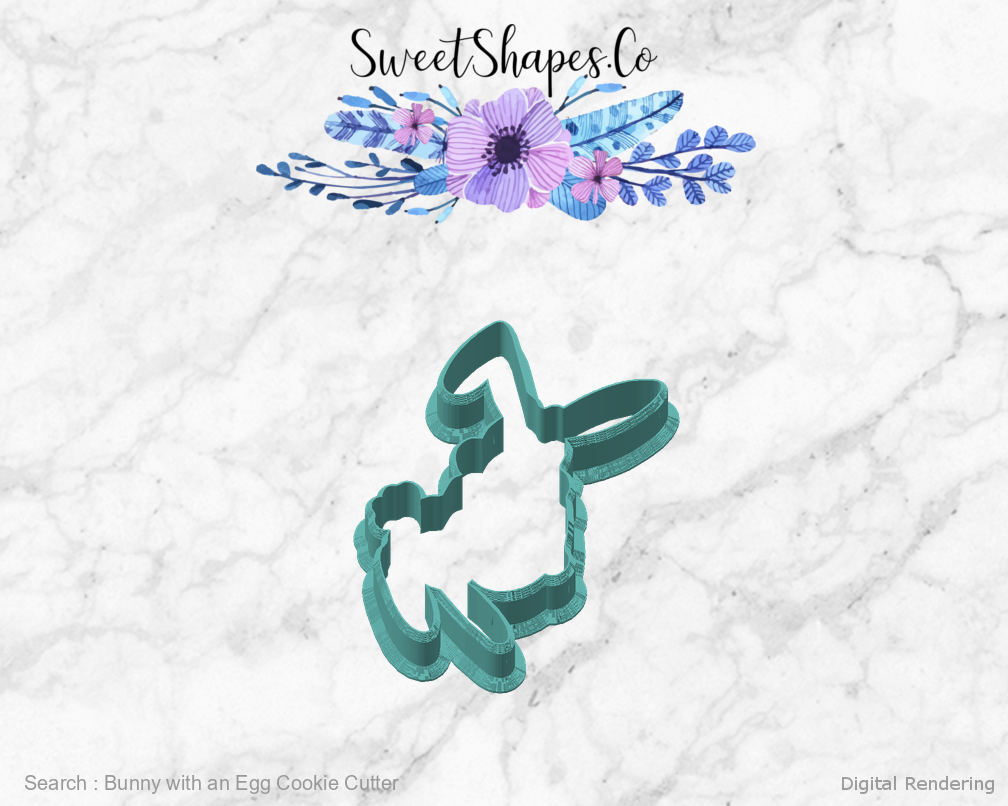 Bunny with an Egg Cookie Cutter — angled front view
