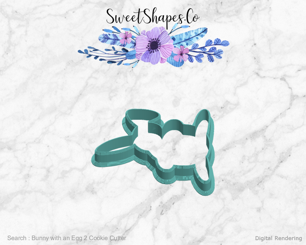 Bunny with an Egg 2 Cookie Cutter — left view