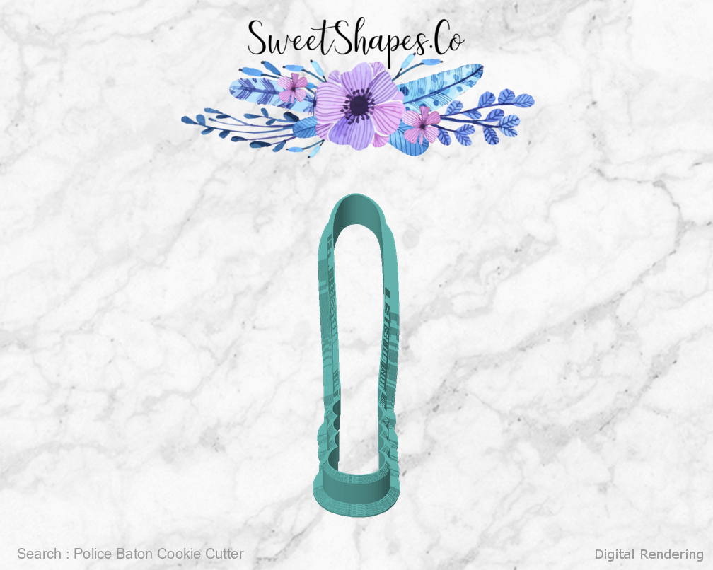 Police Baton Cookie Cutter — front view