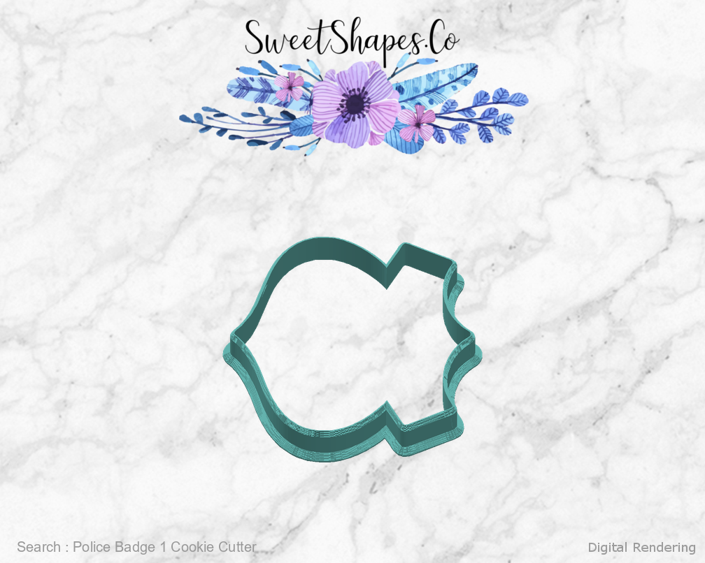 Police Badge 1 Cookie Cutter — right view