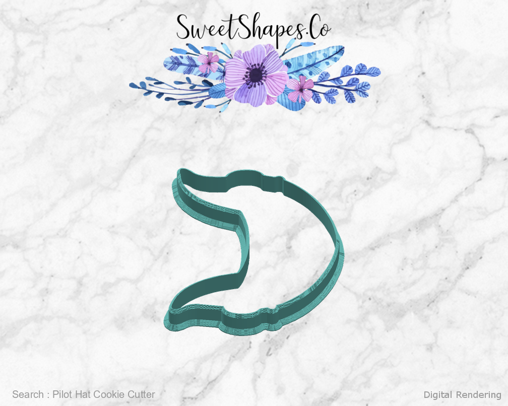 Pilot Hat Cookie Cutter — right view
