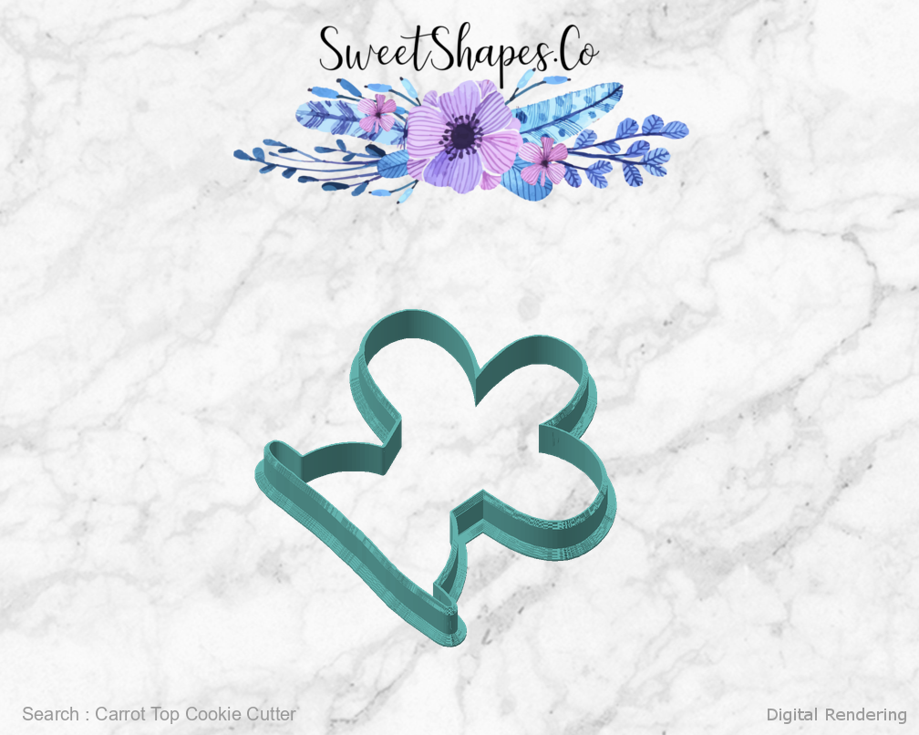 Carrot Top Cookie Cutter — angled front view